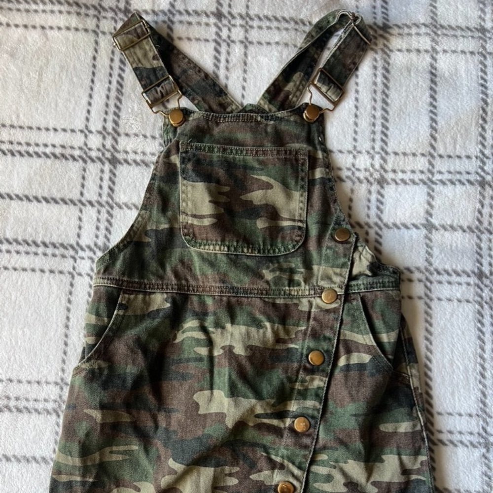 Camo green kids overalls